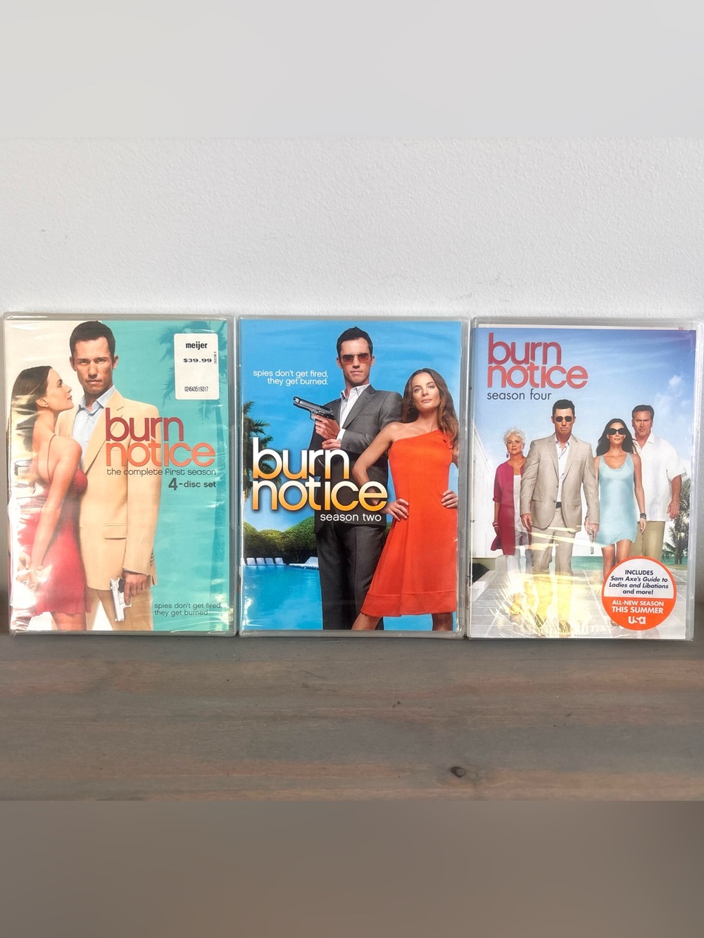 Burn Notice: Seasons 1, 2, & 4 DVD Sets- TV Action Series Episodes- New, Sealed